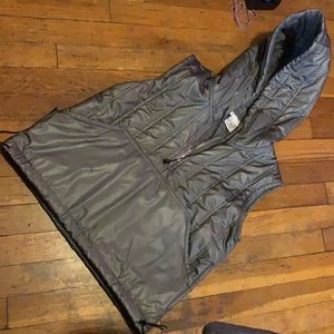 Gruppo Americano Collection metallic color silver gray hooded pocket pouch vest